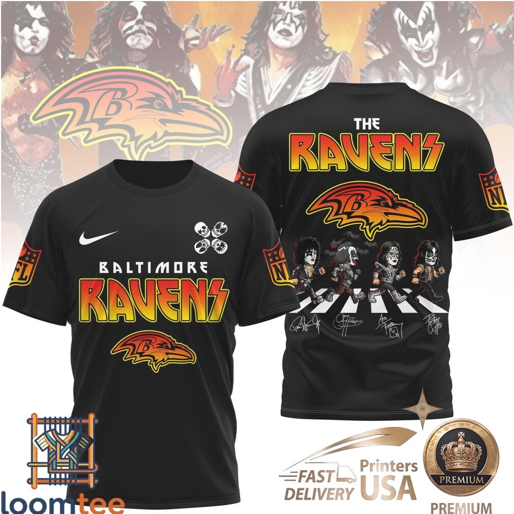Baltimore Ravens Kiss Band Rock Music NFL Shirt, hoodie, sweater